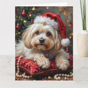 Maltezer Koninklijke Kerstmis Dieprode Hoed Kaart