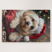 Maltezer Koninklijke Kerstmis Dieprode Hoed Legpuzzel (Horizontaal)