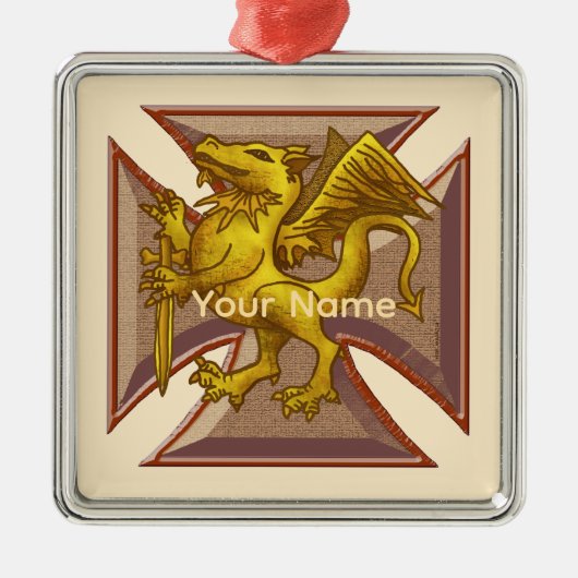 Maltezer Kruis Draak ornament (Voorkant)