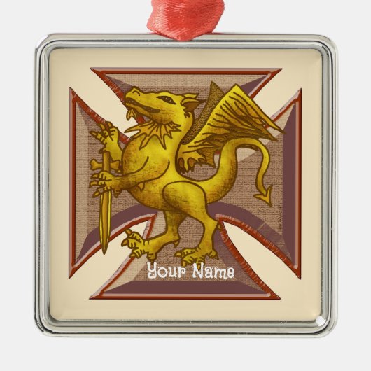 Maltezer Kruis Draak ornament (Voorkant)