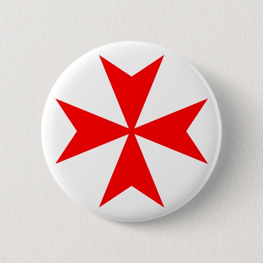 Maltezer Kruis Ronde Button 5,7 Cm (Voorkant)