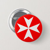 Maltezer Kruis Ronde Button 5,7 Cm (Voorkant /achterkant)