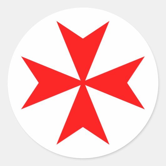 Maltezer Kruis Ronde Sticker (Voorkant)