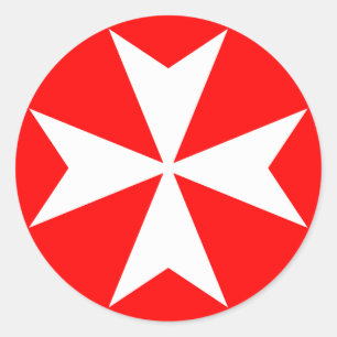 Maltezer Kruis Ronde Sticker