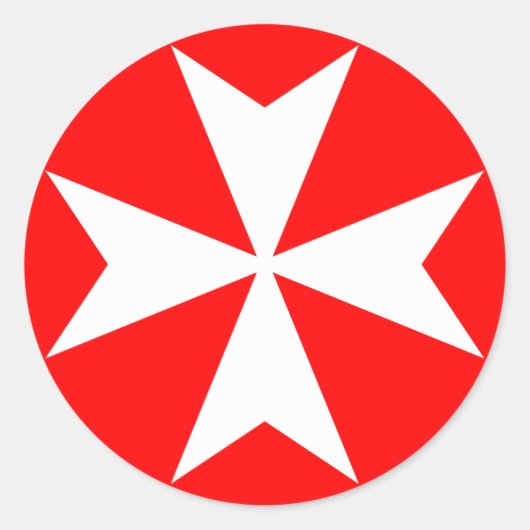 Maltezer Kruis Ronde Sticker (Voorkant)
