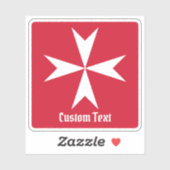 Maltezer Kruis Symbool Sticker (Vel)