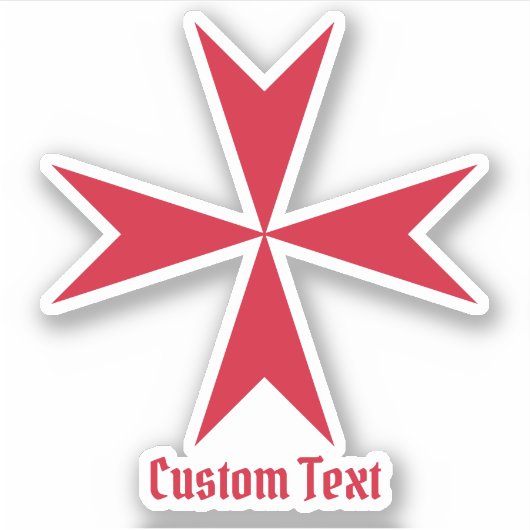 Maltezer Kruis Symbool Sticker (Voorkant)