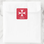 Maltezer Kruis Symbool Vierkante Sticker (Tas)