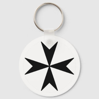 Maltezer Kruis v2 (zwart op wit) Sleutelhanger