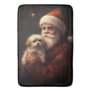 Maltezer met Kerstman Festieve Kerstmis  Badmat