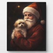 Maltezer met Kerstman Festieve Kerstmis Fotoplaat (Voorkant)