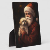 Maltezer met Kerstman Festieve Kerstmis Fotoplaat (Zijkant)