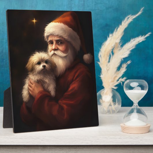 Maltezer met Kerstman Festieve Kerstmis Fotoplaat (Zijkant)