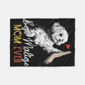 Maltezer moeder ooit grappige hond mama moederdag fleece deken (Voorkant (Horizontaal))