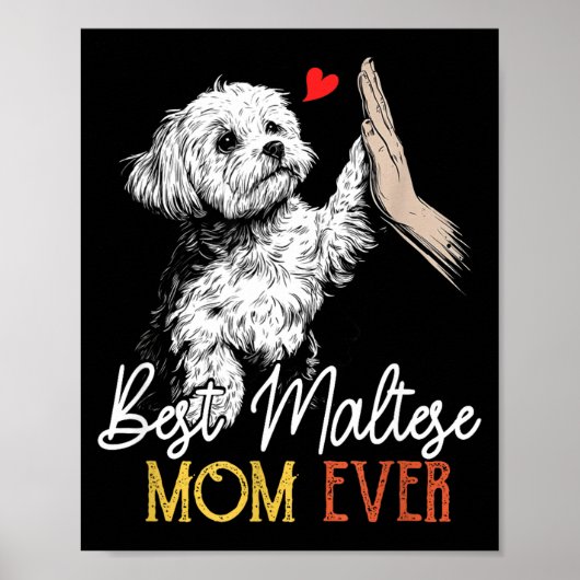 Maltezer moeder ooit grappige hond mama moederdag  poster (Voorkant)