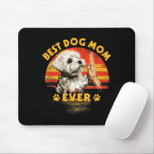 Maltezer moeder retro zonsondergang grappige hond muismat (Met muis)