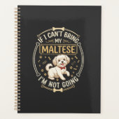 Maltezer Niet Gaande Hond Rode Strik Botten Frame Planner (Voorkant)