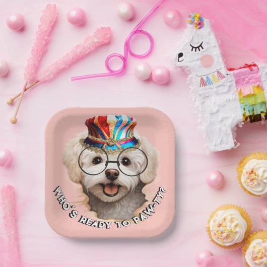 Maltezer Paw-ty Bord | Roze Puppy Feestje (Feest)