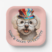 Maltezer Paw-ty Bord | Roze Puppy Feestje (Voorkant)