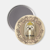 Maltezer Prinses Hond  Magneet (Voorkant / Achterkant)