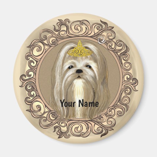Maltezer Prinses Hond  Magneet (Voorkant)