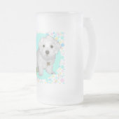 Maltezer Pup met Bellen Matglas Bierpul (Voorkant rechts)