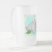 Maltezer Pup met Bellen Matglas Bierpul (Voorkant links)