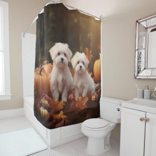 Maltezer Puppy Autumn Delight Pumpkin Douchegordijn (In situ)