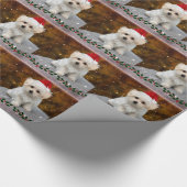 Maltezer Puppy Kerstmis Cadeaupapier (Hoek)