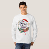 Maltezer puppy Kerstmis, kerstmis Maltezer hond T-shirt (Voorkant volledig)