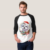 Maltezer puppy Kerstmis, kerstmis Maltezer hond T-shirt (Voorkant volledig)