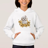Maltezer Puppy met Gele Herfstbloemen  (Voorkant)