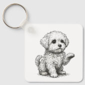 Maltezer Puppy Sleutelhanger (Voorkant)