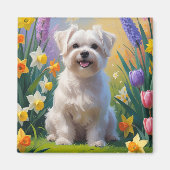 Maltezer Schilderij Lente Bloemen Magneet (Voorkant)