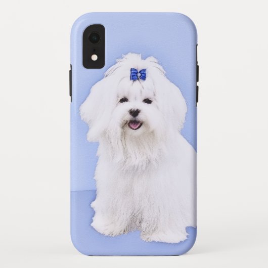 Maltezer Schilderij - Lieve Originele Hond Kunst Case-Mate iPhone Case (Achterkant)