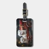 Maltezer Sneeuw Slede Kerst Decoratie Bagagelabel (Voorkant verticaal)