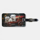 Maltezer Sneeuw Slede Kerst Decoratie Bagagelabel (Achterkant horizontaal)
