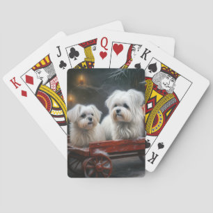 Maltezer Sneeuw Slede Kerst Decoratie Pokerkaarten