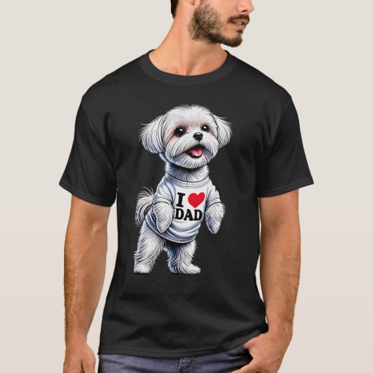 Maltezer Vader Ik Hou Van Vader Maltezer T-shirt (Voorkant)