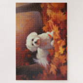 Maltezer valt in herfstbladeren inspireert legpuzzel (Verticaal)
