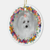 Maltezer verwend met bloemen keramisch ornament (Links)