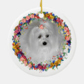 Maltezer verwend met bloemen keramisch ornament (Achterkant)