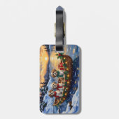 Malti Tzu Christmas Boat Holiday Bagagelabel (Achterkant verticaal)