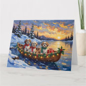 Malti Tzu Christmas Boat Holiday Kaart (Voorkant)