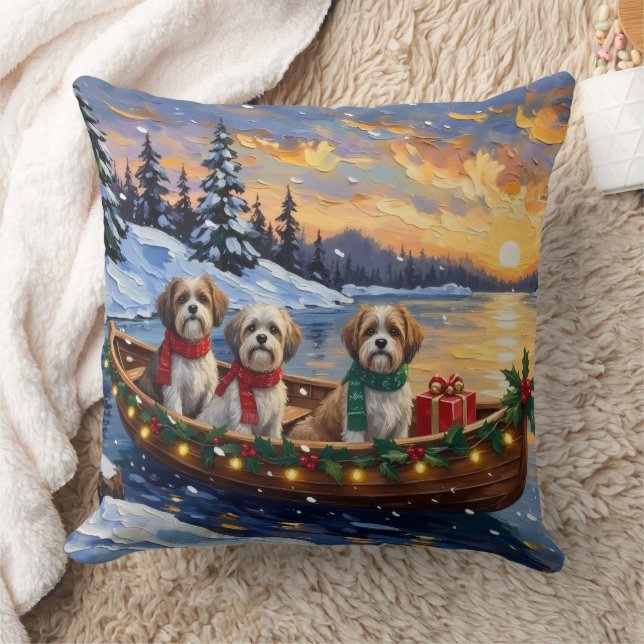 Malti Tzu Christmas Boat Holiday Kussen (Deken)