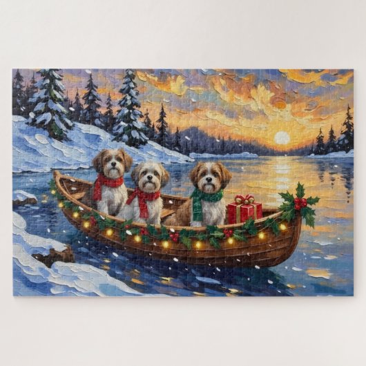 Malti Tzu Christmas Boat Holiday Legpuzzel (Horizontaal)