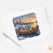 Malti Tzu Christmas Boat Holiday Vierkante Sticker (Envelop)
