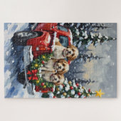 Malti-Tzu Christmas Red Truck Holiday Legpuzzel (Horizontaal)