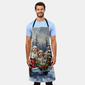 Malti-Tzu Christmas Red Truck Holiday Schort (Gedragen)