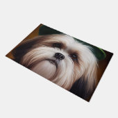 Malti Tzu Dog in St. Patrick's Day Dress Deurmat (Schuin)